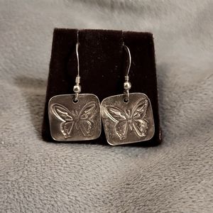 Silver Butterfly Earrings